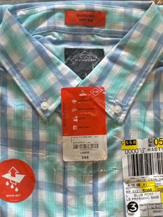 St. John's Bay Other - ST JOHN’S BAY Shirt‎ Quick Dri UPF50 Long Sleeves Performance Prep Size Large